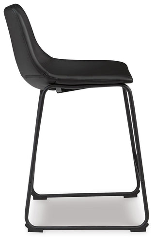 Centiar Upholstered Barstool (2/CN) Faux Leather - Black, Counter Height