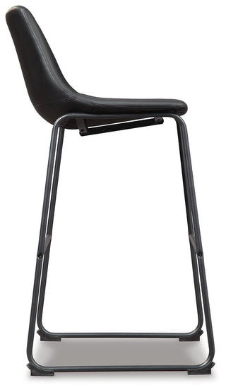 Centiar Upholstered Barstool (2/CN) Faux Leather - Black, Pub/Bar Height