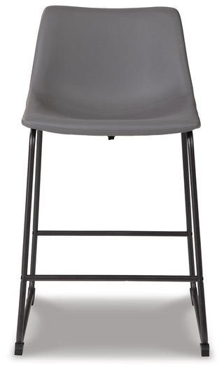 Centiar Upholstered Barstool (2/CN) Faux Leather - Gray, Counter Height