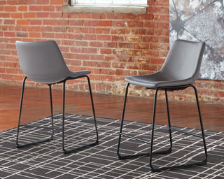 Centiar Upholstered Barstool (2/CN) Faux Leather - Gray, Counter Height
