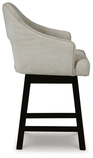 Tallenger UPH Swivel Barstool (2/CN) - Linen/Brown, Counter Height