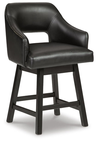 Tallenger UPH Swivel Barstool (2/CN) - Black/Dark Brown, Counter Height