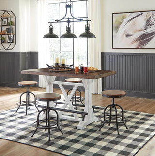 Valebeck Counter Height Dining Table and 4 Barstools