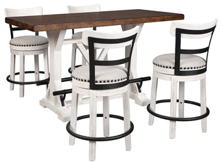 Valebeck Counter Height Dining Table and 4 Barstools