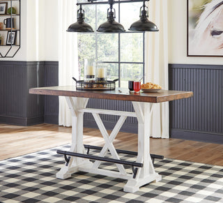 Valebeck Counter Height Dining Table, 6 Barstools and Server