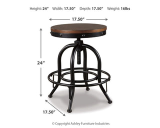 Valebeck Counter Height Dining Table, 6 Barstools and Server