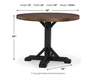 Valebeck Counter Height Dining Table and 6 Barstools