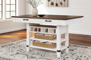 Valebeck Counter Height Dining Table and 6 Barstools