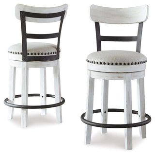 Valebeck UPH Swivel Barstool (1/CN) - White, Counter Height