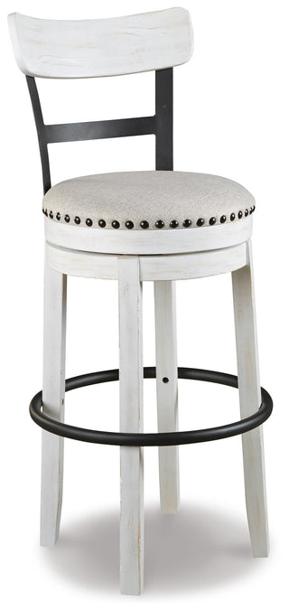 Valebeck UPH Swivel Barstool (1/CN) - White, Pub/Bar Height