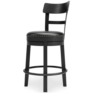 Valebeck UPH Swivel Barstool (1/CN) - Black, Counter Height
