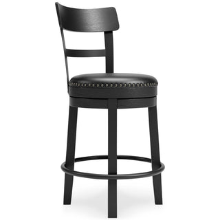 Valebeck UPH Swivel Barstool (1/CN) - Black, Counter Height