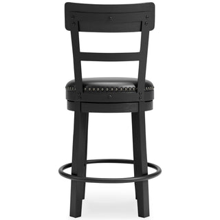 Valebeck UPH Swivel Barstool (1/CN) - Black, Counter Height