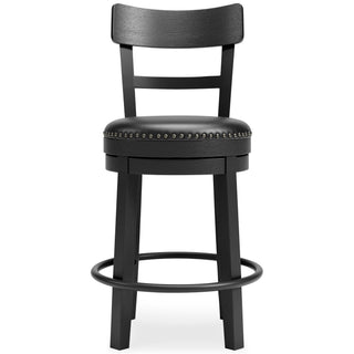 Valebeck UPH Swivel Barstool (1/CN) - Black, Counter Height
