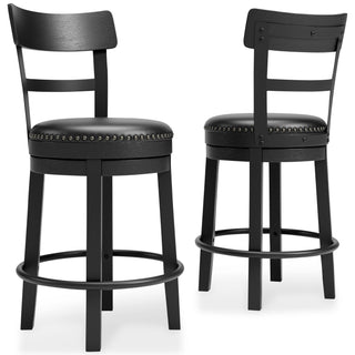 Valebeck UPH Swivel Barstool (1/CN) - Black, Counter Height