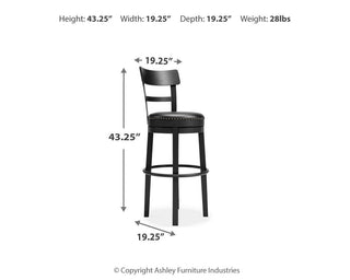 Valebeck UPH Swivel Barstool (1/CN)