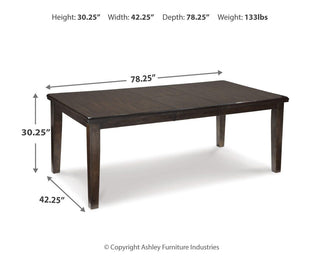 Haddigan RECT Dining Room EXT Table