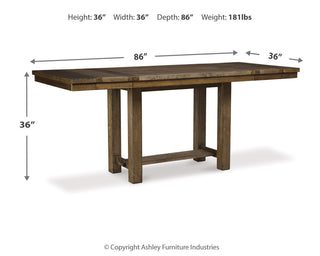 Moriville Counter Height Dining Table and 6 Barstools