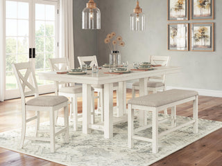 Robbinsdale Counter Height Dining Table, 4 Barstools and Bench