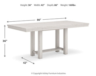Robbinsdale Counter Height Extension Dining Table, 6 Barstools and Bench