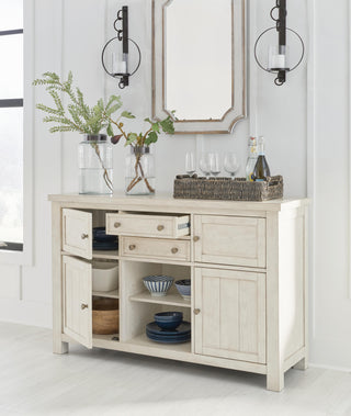 Robbinsdale Counter Height Dining Table, 2 Barstools, Bench and Server