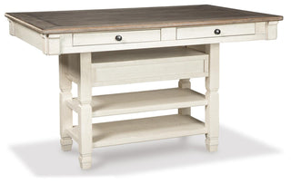 Bolanburg Counter Height Dining Table, 4 Stools, Bench and 2 Display Cabinets