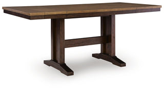 Rylandeen Counter Height Extension Dining Table and 6 Barstools