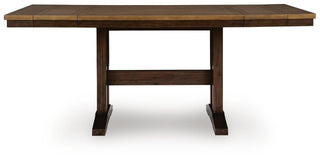 Rylandeen Counter Height Extension Dining Table and 8 Barstools