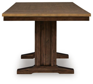 Rylandeen Counter Height Extension Dining Table and 8 Barstools
