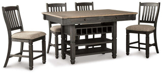 Tyler Creek Counter Height Dining Table and 4 Barstools with Server