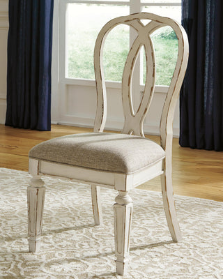 Realyn Dining Table and 6 Chairs with Server