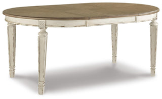 Realyn Dining Table and 6 Chairs with Server