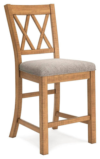 Havonplane Counter Height Dining Table, 6 Barstools and Bench