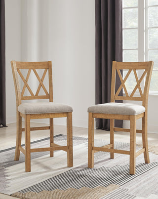 Havonplane Counter Height Dining Table, 6 Barstools and Bench