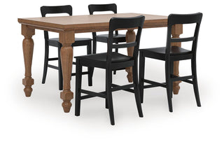 Greddinton Counter Height Dining Table and 4 Barstools