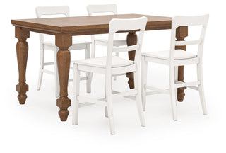 Greddinton Counter Height Dining Table and 4 Barstools