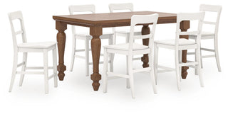 Greddinton Counter Height Dining Table and 6 Barstools