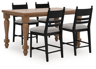 Greddinton Counter Height Dining Table and 4 Barstools