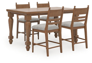 Greddinton Counter Height Dining Table and 4 Barstools