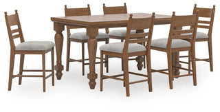 Greddinton Counter Height Dining Table and 6 Barstools