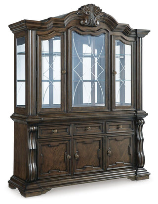 Maylee Dining Table with 6 Chairs and Buffet and Hutch