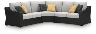 Beachcroft 3-Piece Outdoor Sectional and Fire Pit Table