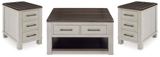 Darborn Lift-top Coffee Table and 2 Chairside End Tables