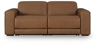 Magic Man 2-Piece Power Reclining Sectional Loveseat Leather