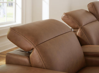 Magic Man 2-Piece Power Reclining Sectional Loveseat Leather
