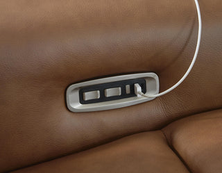 Magic Man 2-Piece Power Reclining Sectional Loveseat Leather