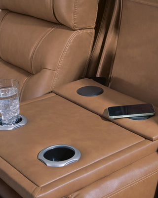 Knightington PWR REC Sofa w/Audio Seating Leather