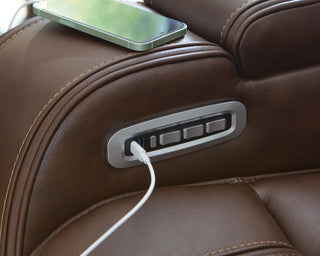 Knightington PWR REC Sofa w/Audio Seating Leather