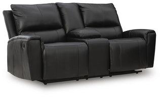 Glossmore DBL Rec Loveseat w/Console Leather