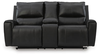 Glossmore DBL Rec Loveseat w/Console Leather